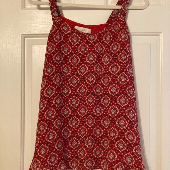 LOFT Tops - LOFT Red Patterned Top